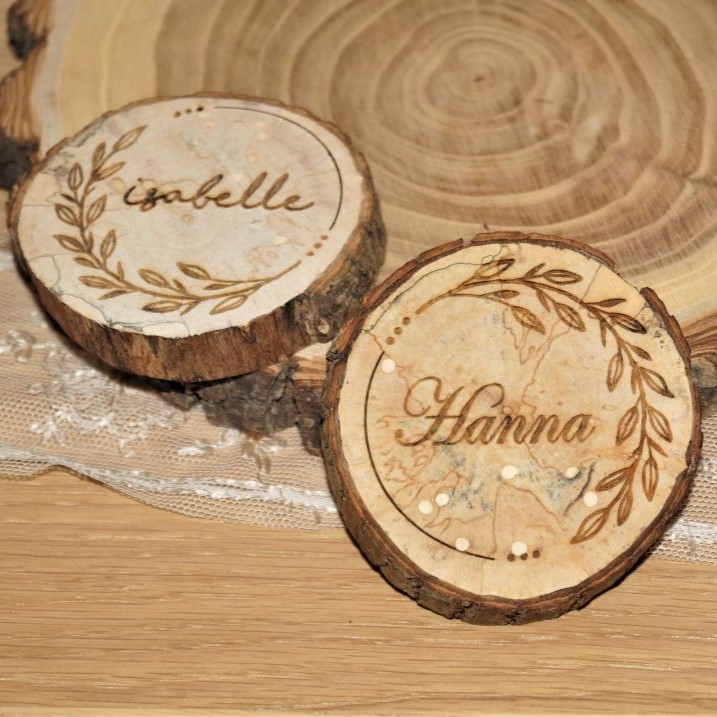 Platzkarte Naturholzscheibe